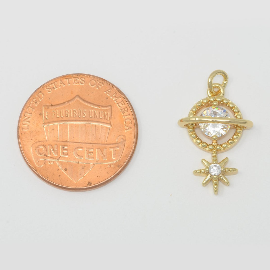 Gold Filled Planet and Star Charm M-386