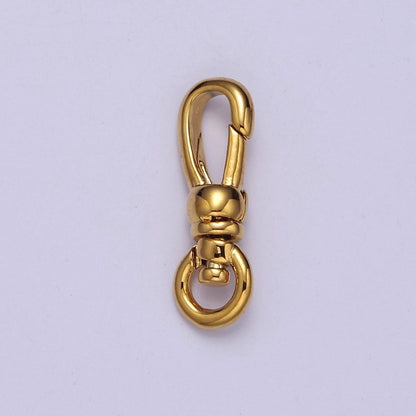 Gold Filled Push Gate Snap Clasps Closure with Round Swivel in Gold &amp; Silver L-719 L-720