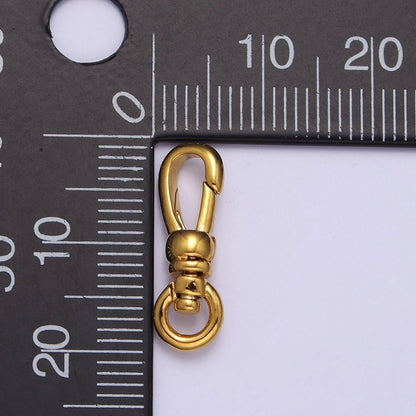 Gold Filled Push Gate Snap Clasps Closure with Round Swivel in Gold &amp; Silver L-719 L-720