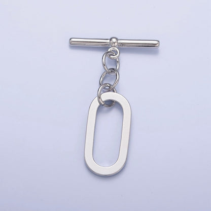 Gold Filled Rectangular Long Oval Toggle Clasps Closure in Gold &amp; Silver  L-747~L-749
