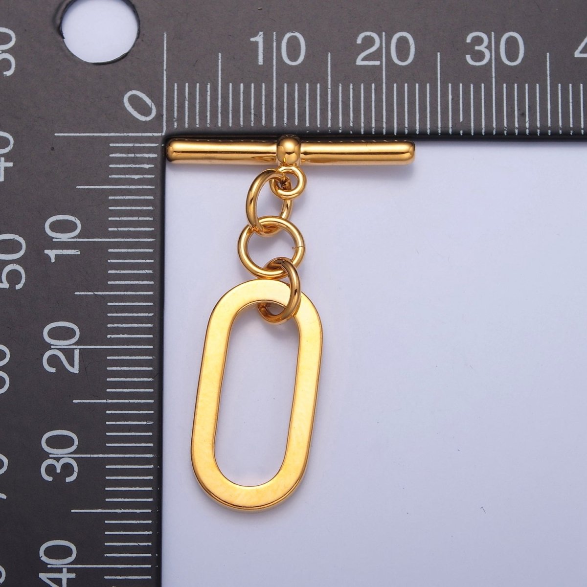 Gold Filled Rectangular Long Oval Toggle Clasps Closure in Gold &amp; Silver  L-747~L-749