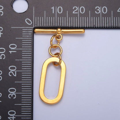 Gold Filled Rectangular Long Oval Toggle Clasps Closure in Gold &amp; Silver  L-747~L-749