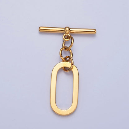 Gold Filled Rectangular Long Oval Toggle Clasps Closure in Gold &amp; Silver  L-747~L-749