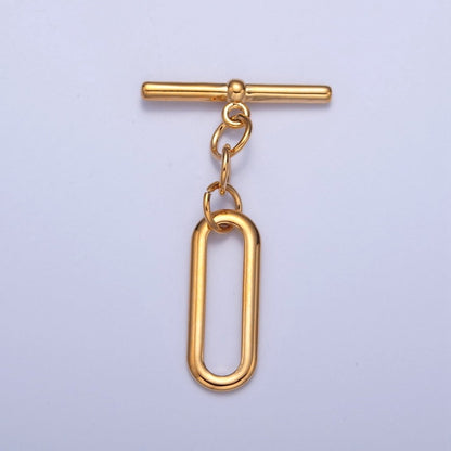 Gold Filled Rectangular Oval Toggle Clasps Closure in Gold &amp; Silver L-753~L-755