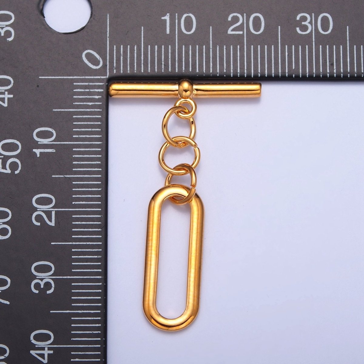 Gold Filled Rectangular Oval Toggle Clasps Closure in Gold &amp; Silver L-753~L-755
