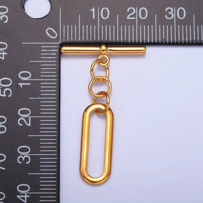 Gold Filled Rectangular Oval Toggle Clasps Closure in Gold &amp; Silver L-753~L-755