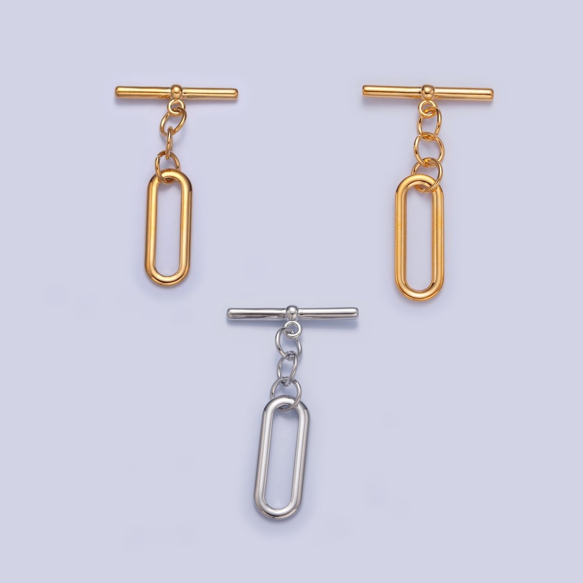 Gold Filled Rectangular Oval Toggle Clasps Closure in Gold &amp; Silver L-753~L-755