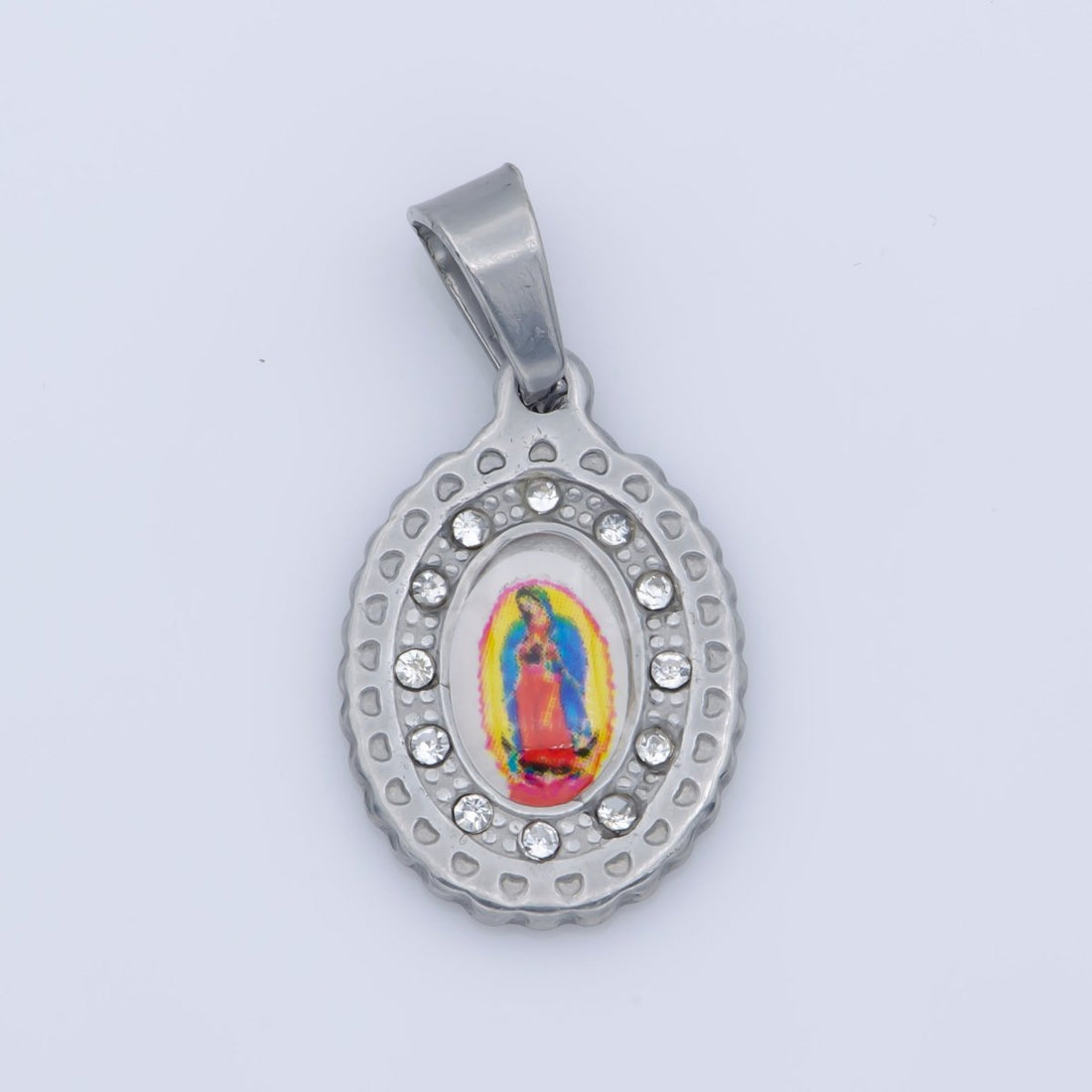 Gold Filled Religious Catholic Mother Mary Cubic Zirconia Pray Necklace Pendant Bracelet Beads Charm Bails for Jewelry Making J-374J-652