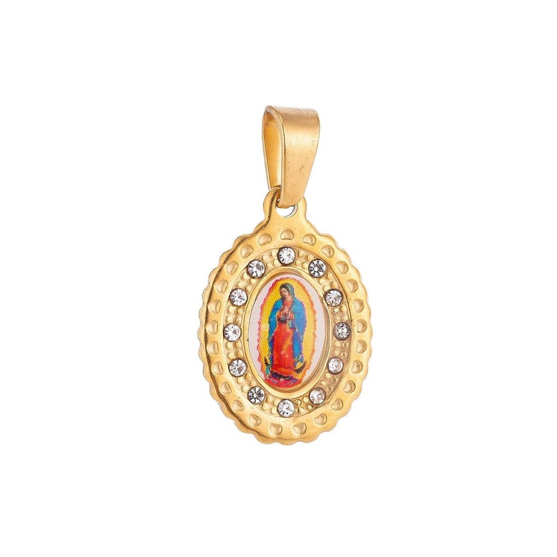 Gold Filled Religious Catholic Mother Mary Cubic Zirconia Pray Necklace Pendant Bracelet Beads Charm Bails for Jewelry Making J-374J-652