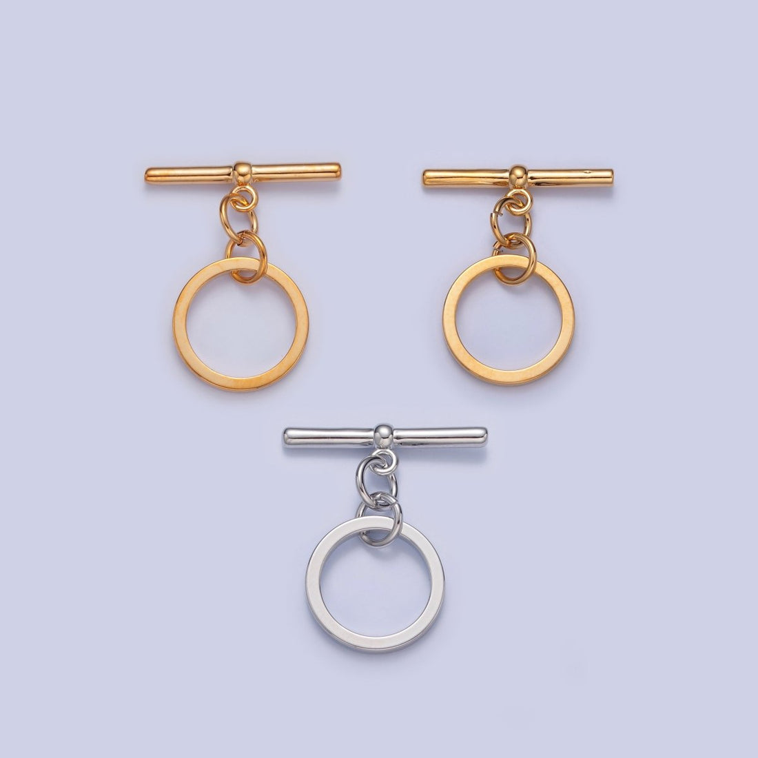 Gold Filled Round Toggle Clasps Closure in Gold &amp; Silver  L-750~L-752