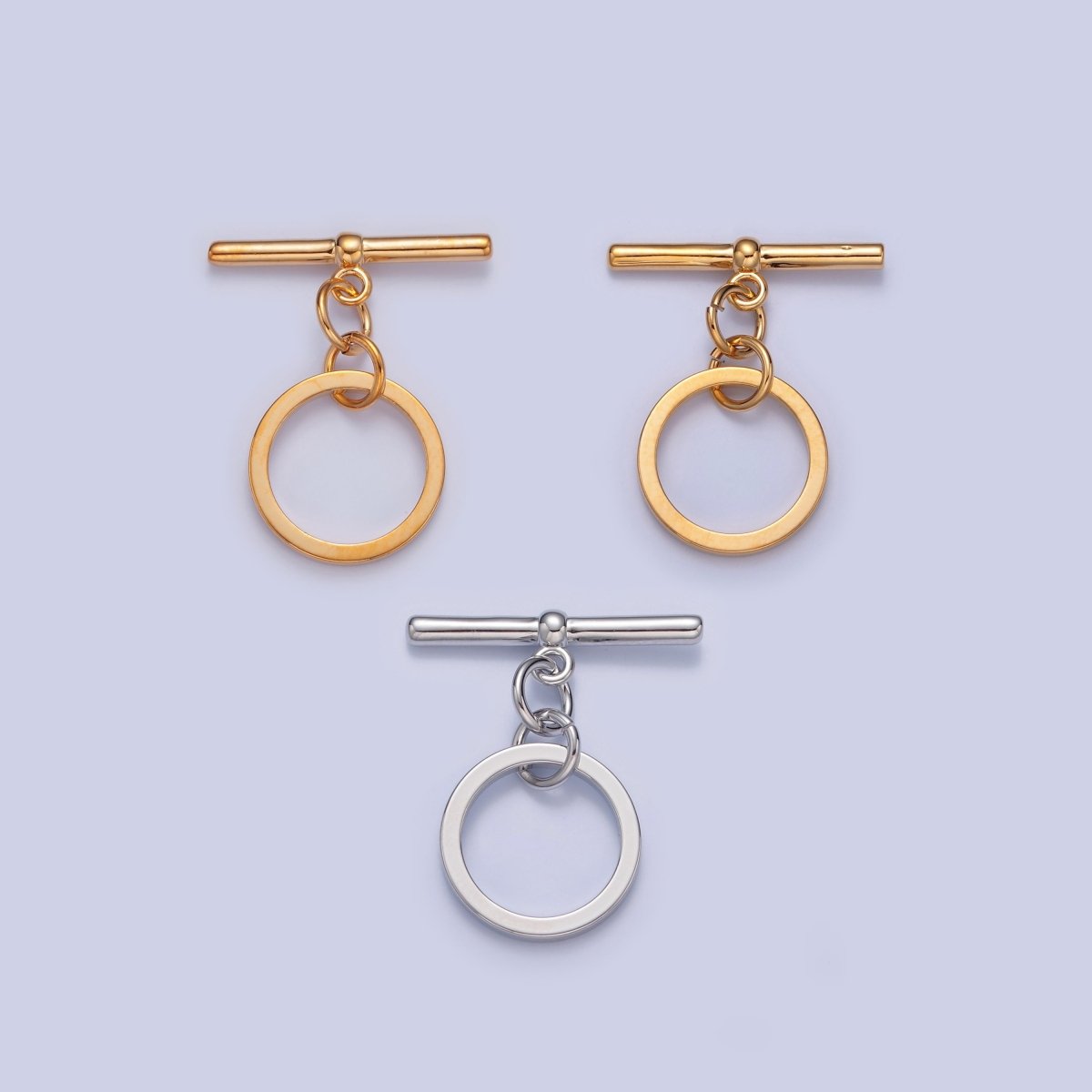 Gold Filled Round Toggle Clasps Closure in Gold &amp; Silver  L-750~L-752
