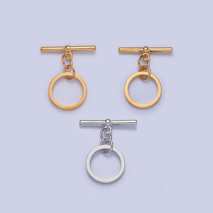 Gold Filled Round Toggle Clasps Closure in Gold &amp; Silver  L-750~L-752