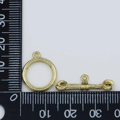 Gold Filled Rustic Wire Toggle Clasp For DIY Jewelry Making Necklace Anklet Bracelet  L-318~L-319