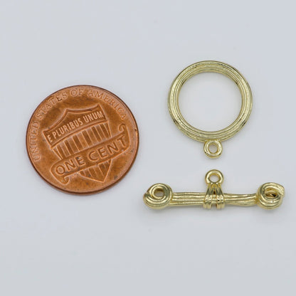 Gold Filled Rustic Wire Toggle Clasp For DIY Jewelry Making Necklace Anklet Bracelet  L-318~L-319