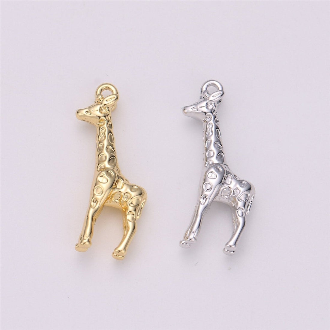 Gold Filled Safari Animal 3D Giraffe Charm in Gold &amp; Silver | C-721 C-525