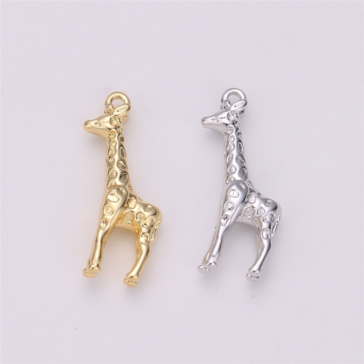 Gold Filled Safari Animal 3D Giraffe Charm in Gold &amp; Silver | C-721 C-525