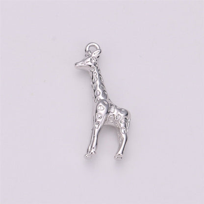 Gold Filled Safari Animal 3D Giraffe Charm in Gold &amp; Silver | C-721 C-525