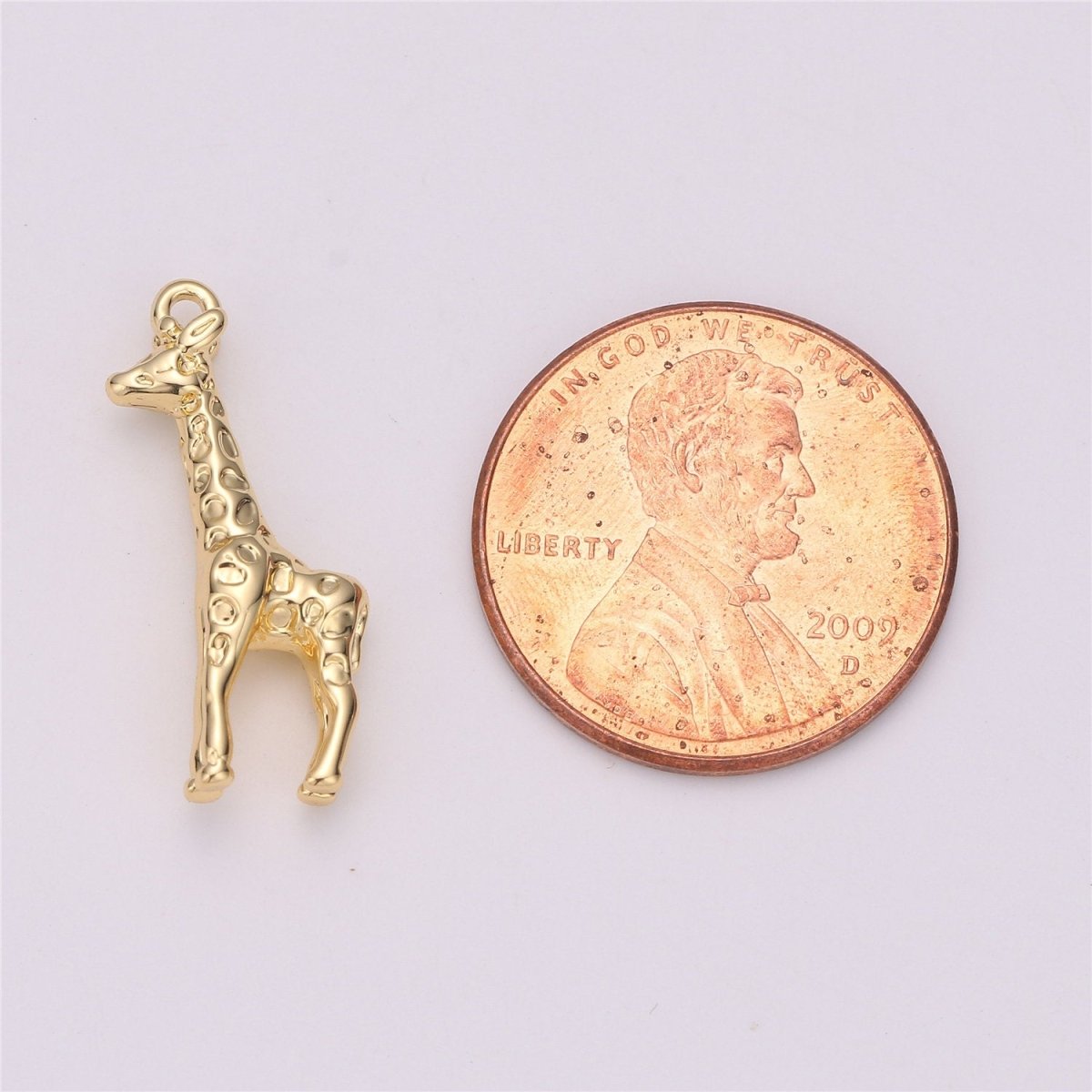 Gold Filled Safari Animal 3D Giraffe Charm in Gold &amp; Silver | C-721 C-525