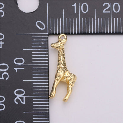 Gold Filled Safari Animal 3D Giraffe Charm in Gold &amp; Silver | C-721 C-525