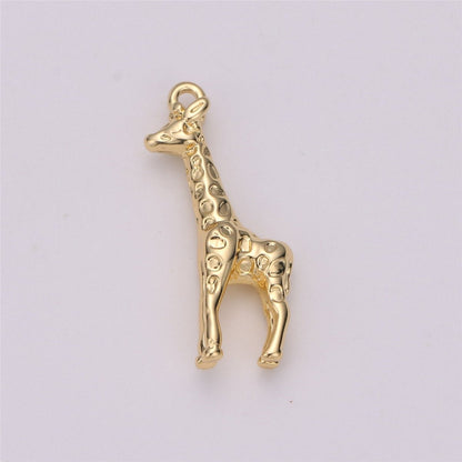 Gold Filled Safari Animal 3D Giraffe Charm in Gold &amp; Silver | C-721 C-525