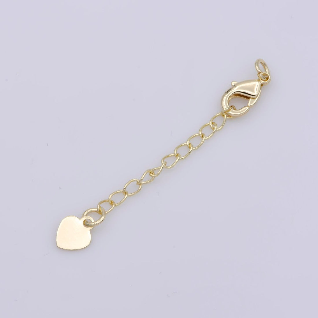 Gold Filled / Silver Chain Extender For Necklace Bracelet Supply Component Findings Extenders w/ Heart charm + Lobster Clasp L-467 L-468