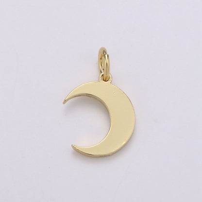 Gold Filled Simple Moon Charm D-779