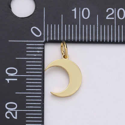 Gold Filled Simple Moon Charm D-779
