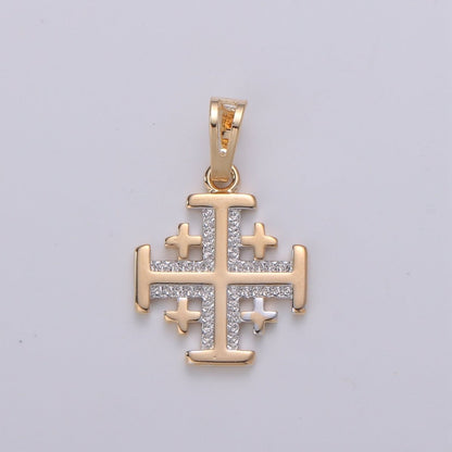 Gold Filled Square Cross Pendants  J-109