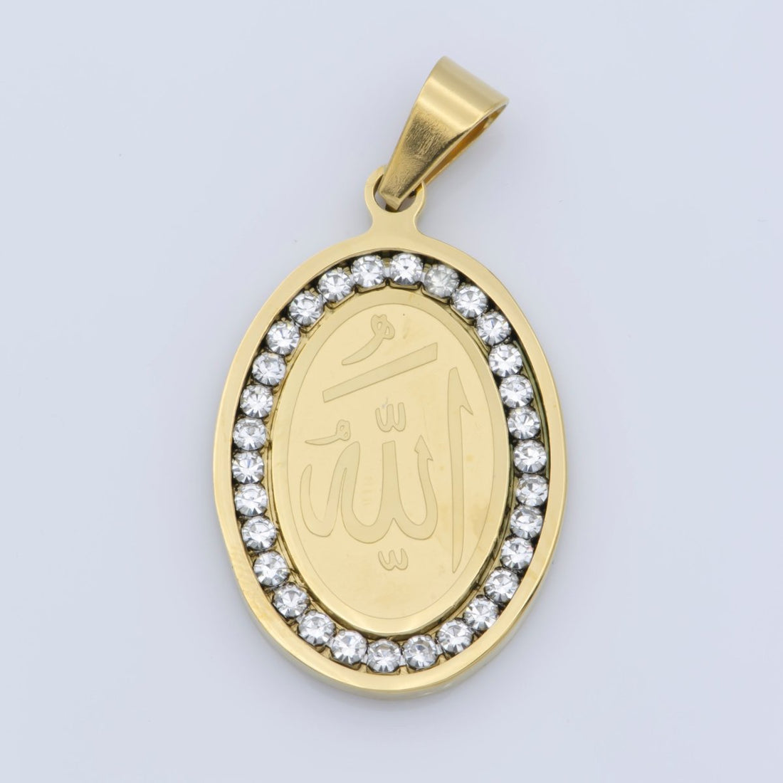 PVD GOLD Stainless Steel Allah Name, Moslem God Necklace Pendant Arabic Word Charm Bails Findings for Jewelry Making J-609 J-329