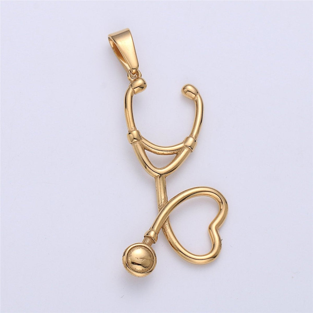 Gold Filled Stethoscope Pendant ,Silver Stethoscope Charm ,Gold Stethoscope for Doctor Nurse,Medical StudentPhysician Gift Jewelry J-671