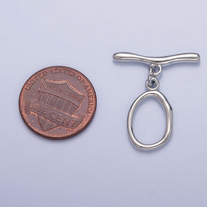 Gold Filled Wavy Geometric Toggle Clasps Closure in Gold &amp; Silver  L-756~L-758