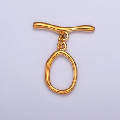 Gold Filled Wavy Geometric Toggle Clasps Closure in Gold &amp; Silver  L-756~L-758
