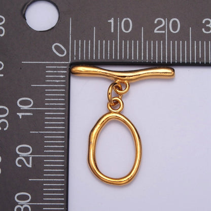 Gold Filled Wavy Geometric Toggle Clasps Closure in Gold &amp; Silver  L-756~L-758