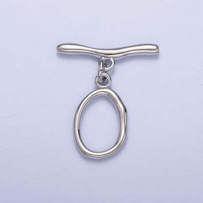 Gold Filled Wavy Geometric Toggle Clasps Closure in Gold &amp; Silver  L-756~L-758