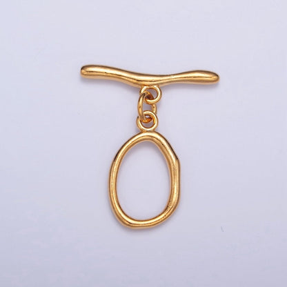 Gold Filled Wavy Geometric Toggle Clasps Closure in Gold &amp; Silver  L-756~L-758