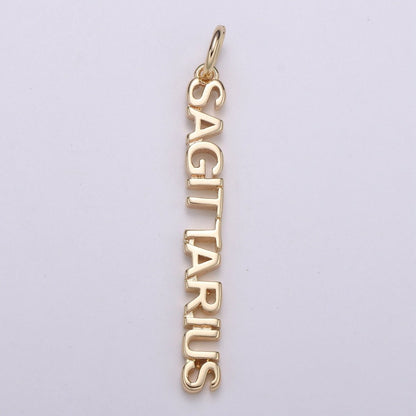 Gold Filled Zodiac Sign Script Words Mini Charm in Gold &amp; Silver | A-A1815-A-A1820 | A-A1839-A-A1844