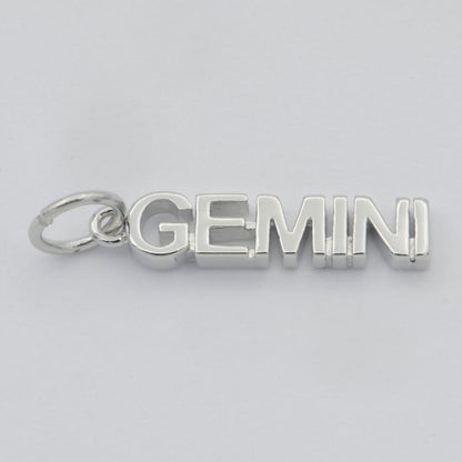 Gold Filled Zodiac Sign Script Words Mini Charm in Gold &amp; Silver | A-A1815-A-A1820 | A-A1839-A-A1844