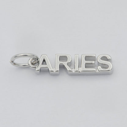 Gold Filled Zodiac Sign Script Words Mini Charm in Gold &amp; Silver | A-A1815-A-A1820 | A-A1839-A-A1844