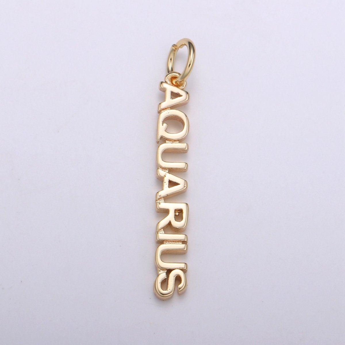 Gold Filled Zodiac Sign Script Words Mini Charm in Gold &amp; Silver | A-A1815-A-A1820 | A-A1839-A-A1844