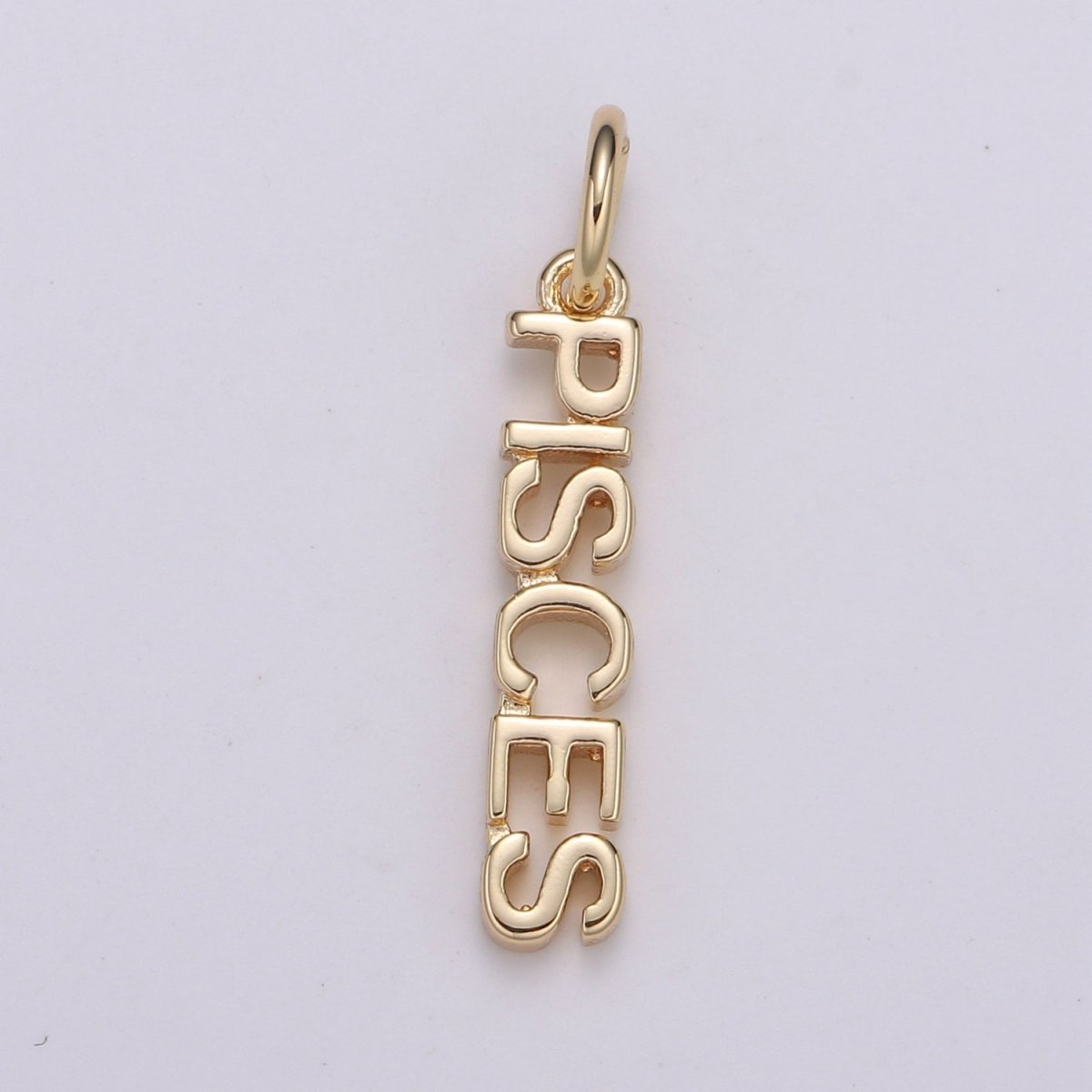 Gold Filled Zodiac Sign Script Words Mini Charm in Gold &amp; Silver | A-A1815-A-A1820 | A-A1839-A-A1844