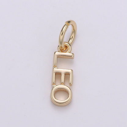 Gold Filled Zodiac Sign Script Words Mini Charm in Gold &amp; Silver | A-A1815-A-A1820 | A-A1839-A-A1844