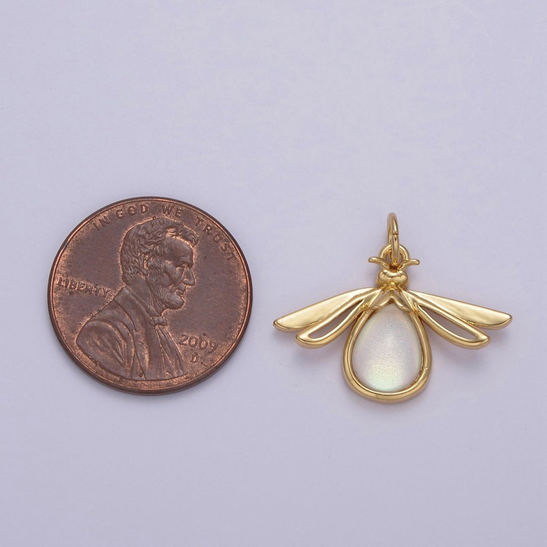 Gold Firefly Dangle Charms You Light Up My Life Pendant for Necklace Bracelet Add on Charm  N-679
