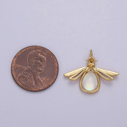 Gold Firefly Dangle Charms You Light Up My Life Pendant for Necklace Bracelet Add on Charm  N-679