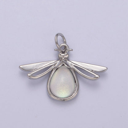 Gold Firefly Dangle Charms You Light Up My Life Pendant for Necklace Bracelet Add on Charm  N-679