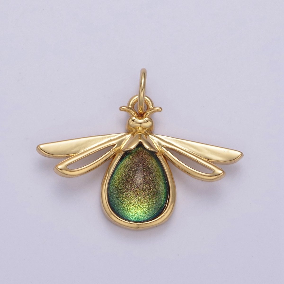 Gold Firefly Dangle Charms You Light Up My Life Pendant for Necklace Bracelet Add on Charm  N-679