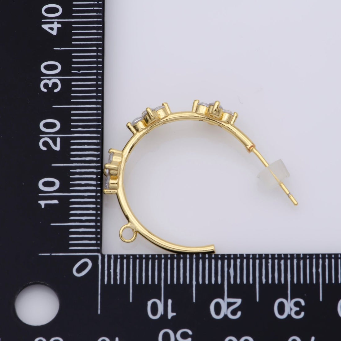 Gold Flower Patch Hoop Earring Open Link Earring for charm for Earring Making Supply Component