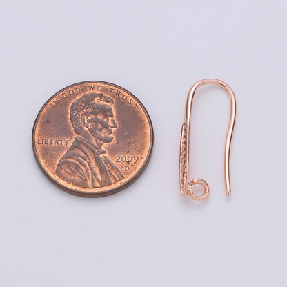 Gold French Hook Earwire with leaf design 14k Gold Filled  craft earring supply for making earrings component, K-669 K-671