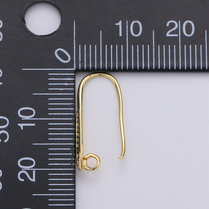 Gold French Hook Earwire with leaf design 14k Gold Filled  craft earring supply for making earrings component, K-669 K-671