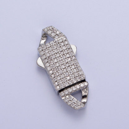 Gold Full Pave CZ Box Buckle Clasp for Bracelet Making K-100 K-105