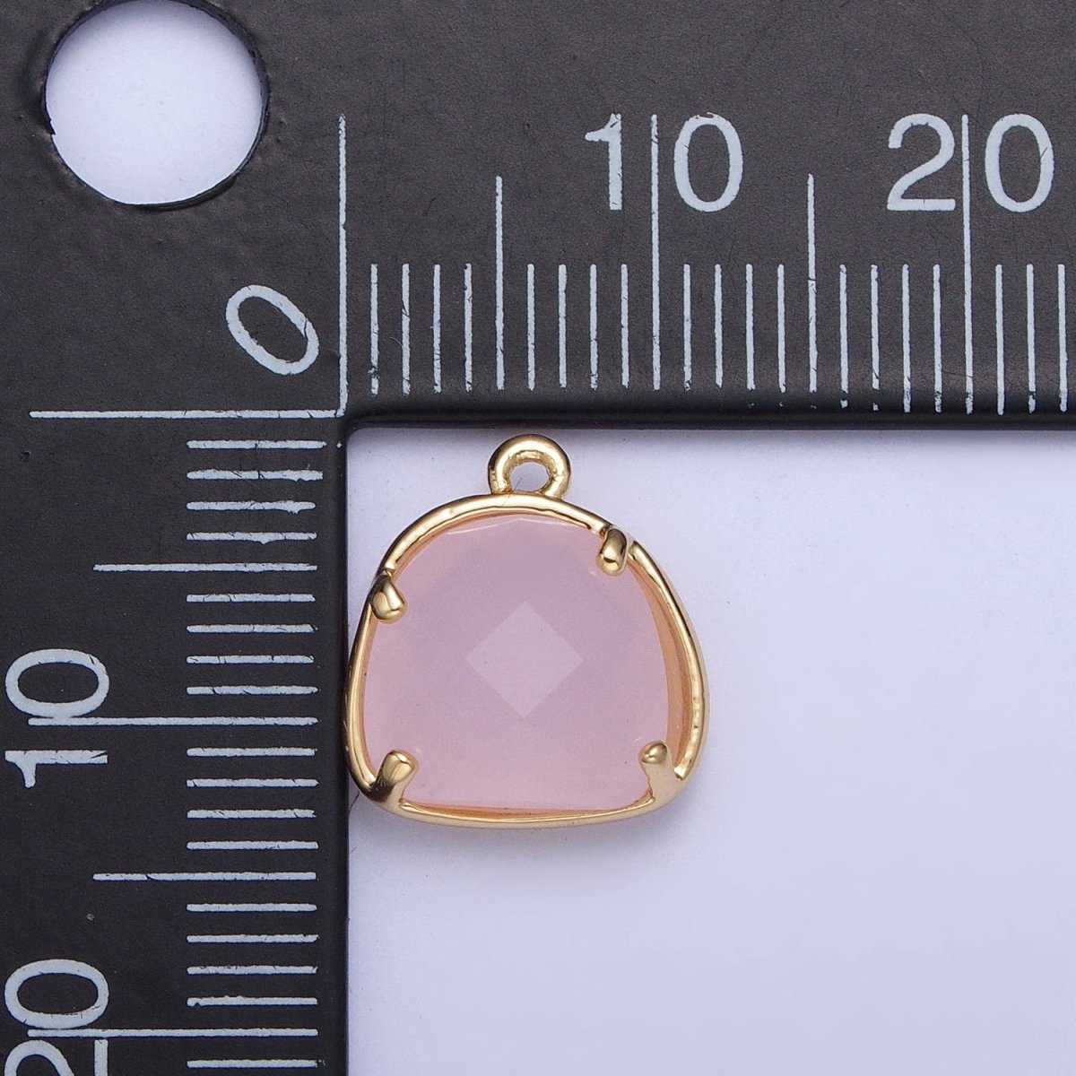 Gold Geometric Abstract Round Pink/Teal Cubic Zirconia Charm AG-003 AG-004